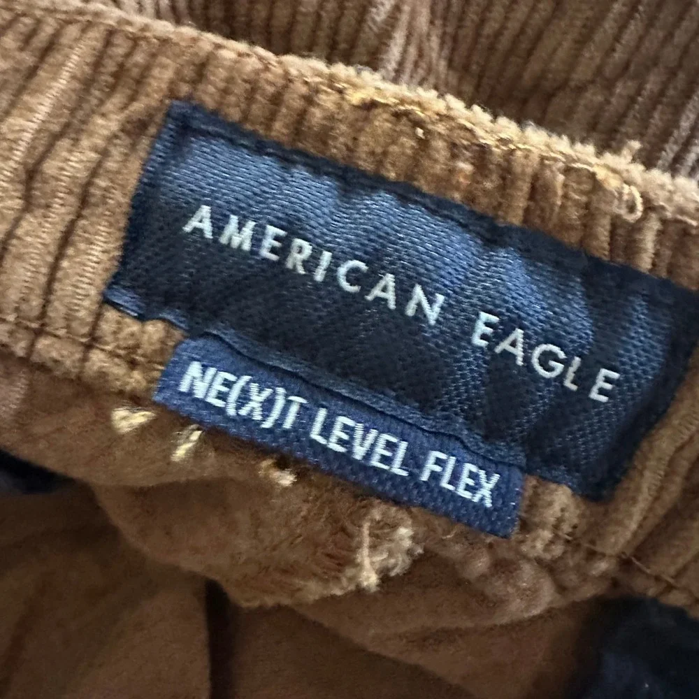 American Eagle Mens Corduroy Joggers Brown Ne(x)t Level Flex Pants Large